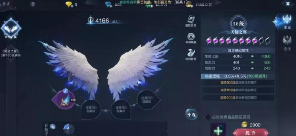 全民奇迹2斗士翅膀翎羽带什么