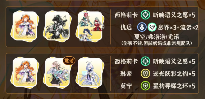 鸣潮西格莉卡怎么配队